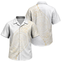Tonga White Sunday Family Matching Puletasi and Hawaiian Shirt Lotu Tamaiti Tongan Kupesi Pattern