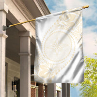 Tonga White Sunday Garden Flag Lotu Tamaiti Tongan Kupesi Pattern