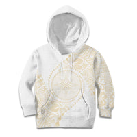 Tonga White Sunday Kid Hoodie Lotu Tamaiti Tongan Kupesi Pattern