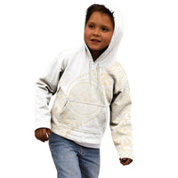 Tonga White Sunday Kid Hoodie Lotu Tamaiti Tongan Kupesi Pattern