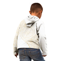Tonga White Sunday Kid Hoodie Lotu Tamaiti Tongan Kupesi Pattern