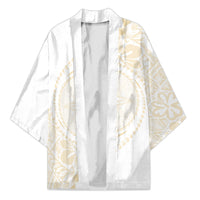Tonga White Sunday Kimono Lotu Tamaiti Tongan Kupesi Pattern