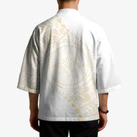 Tonga White Sunday Kimono Lotu Tamaiti Tongan Kupesi Pattern