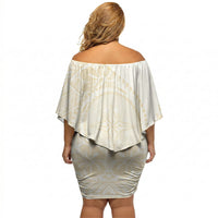 Tonga White Sunday Off Shoulder Short Dress Lotu Tamaiti Tongan Kupesi Pattern