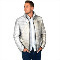 Tonga White Sunday Padded Jacket Lotu Tamaiti Tongan Kupesi Pattern