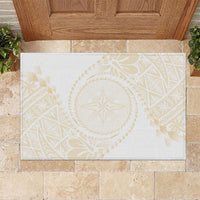 Tonga White Sunday Rubber Doormat Lotu Tamaiti Tongan Kupesi Pattern