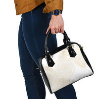 Tonga White Sunday Shoulder Handbag Lotu Tamaiti Tongan Kupesi Pattern