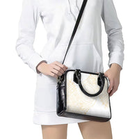 Tonga White Sunday Shoulder Handbag Lotu Tamaiti Tongan Kupesi Pattern