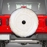 Tonga White Sunday Spare Tire Cover Lotu Tamaiti Tongan Kupesi Pattern