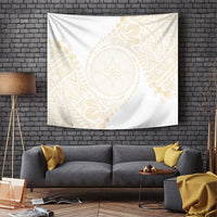 Tonga White Sunday Tapestry Lotu Tamaiti Tongan Kupesi Pattern