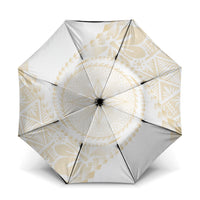 Tonga White Sunday Umbrella Lotu Tamaiti Tongan Kupesi Pattern
