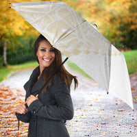 Tonga White Sunday Umbrella Lotu Tamaiti Tongan Kupesi Pattern