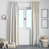 Tonga White Sunday Window Curtain Lotu Tamaiti Tongan Kupesi Pattern