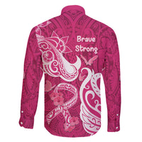 Breast Cancer Awareness Family Matching Mermaid Dress and Hawaiian Shirt Ribbon Polynesian Pattern Pink Version LT05 - Polynesian Pride