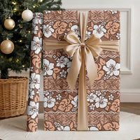 Hawaii Vintage Brown Hibiscus Tapa Pattern Wrapping Paper - Polynesian Pride