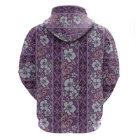 Hawaii Vintage Violet Hibiscus Tapa Pattern Hoodie LT05 - Polynesian Pride