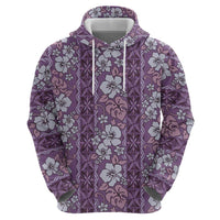 Hawaii Vintage Violet Hibiscus Tapa Pattern Hoodie LT05 - Polynesian Pride