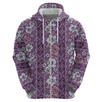 Hawaii Vintage Violet Hibiscus Tapa Pattern Hoodie LT05 - Polynesian Pride