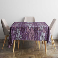 Hawaii Vintage Violet Hibiscus Tapa Pattern Tablecloth