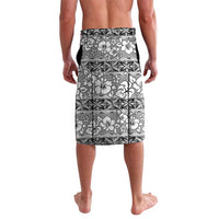 Hawaii Vintage Gray Hibiscus Tapa Pattern Lavalava