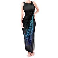 Aotearoa New Zealand Tank Maxi Dress Koru Fern Blue Gradient LT05 Women Blue - Polynesian Pride
