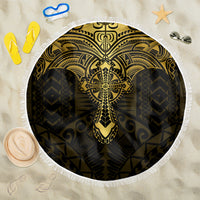 Polynesia Beach Blanket With Christian Cross LT05 One Size 150cm Gold - Wonder Print Shop