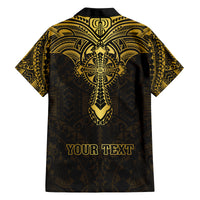 Personalized Polynesia Family Matching Off Shoulder Short Dress and Hawaiian Shirt With Christian Cross LT05 - Polynesian Pride