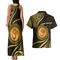 Polynesia Couples Matching Tank Maxi Dress and Hawaiian Shirt With Hindu Om Symbol LT05 - Polynesian Pride