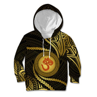 Polynesia Kid Hoodie With Hindu Om Symbol LT05 Hoodie Gold - Polynesian Pride