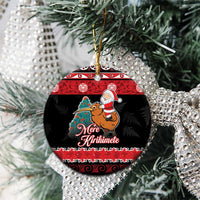 New Zealand Christmas Ceramic Ornament Funny Santa Riding Kiwi Meri Kirihimete