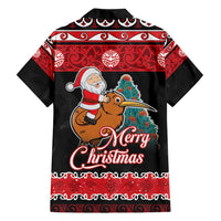 New Zealand Christmas Family Matching Long Sleeve Bodycon Dress and Hawaiian Shirt Funny Santa Riding Kiwi Meri Kirihimete