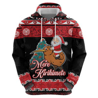 New Zealand Christmas Hoodie Funny Santa Riding Kiwi Meri Kirihimete