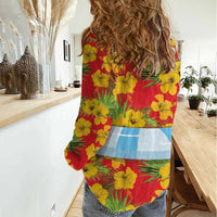 Polynesia Santa Claus Costume Women Casual Shirt Tropical Vibe