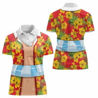 Polynesia Santa Claus Costume Women Polo Shirt Tropical Vibe