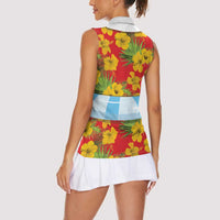 Polynesia Santa Claus Costume Women Sleeveless Polo Shirt Tropical Vibe