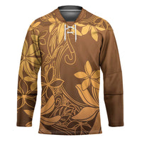 Tiare Tahiti Hockey Jersey Brown Polynesia Motifs - Polynesian Pride