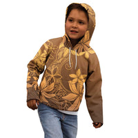 Tiare Tahiti Kid Hoodie Brown Polynesia Motifs - Polynesian Pride