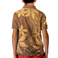 Tiare Tahiti Kid Polo Shirt Brown Polynesia Motifs - Polynesian Pride