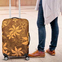 Tiare Tahiti Luggage Cover Brown Polynesia Motifs LT05 Brown - Polynesian Pride