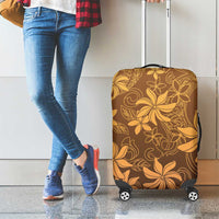 Tiare Tahiti Luggage Cover Brown Polynesia Motifs LT05 - Polynesian Pride