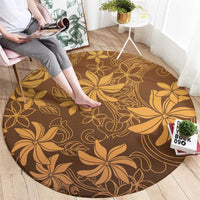 Tiare Tahiti Round Carpet Brown Polynesia Motifs LT05 - Polynesian Pride