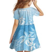 Tiare Tahiti Family Matching Short Sleeve Bodycon Dress and Hawaiian Shirt Blue Polynesia Motifs - Polynesian Pride