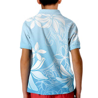 Tiare Tahiti Kid Polo Shirt Blue Polynesia Motifs - Polynesian Pride