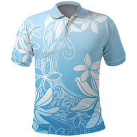 Tiare Tahiti Polo Shirt Blue Polynesia Motifs - Polynesian Pride