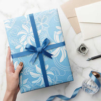 Tiare Tahiti Wrapping Paper Blue Polynesia Motifs - Polynesian Pride