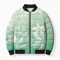 Tiare Tahiti Bomber Puffer Jacket Matcha Polynesia Motifs - Polynesian Pride