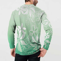 Tiare Tahiti Button Sweatshirt Matcha Polynesia Motifs - Polynesian Pride