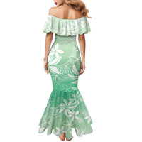 Tiare Tahiti Family Matching Mermaid Dress and Hawaiian Shirt Matcha Polynesia Motifs - Polynesian Pride