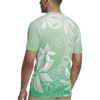 Tiare Tahiti Rugby Jersey Matcha Polynesia Motifs - Polynesian Pride