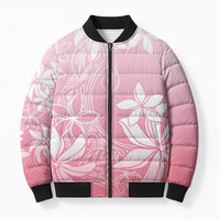 Tiare Tahiti Bomber Puffer Jacket Pink Polynesia Motifs - Polynesian Pride